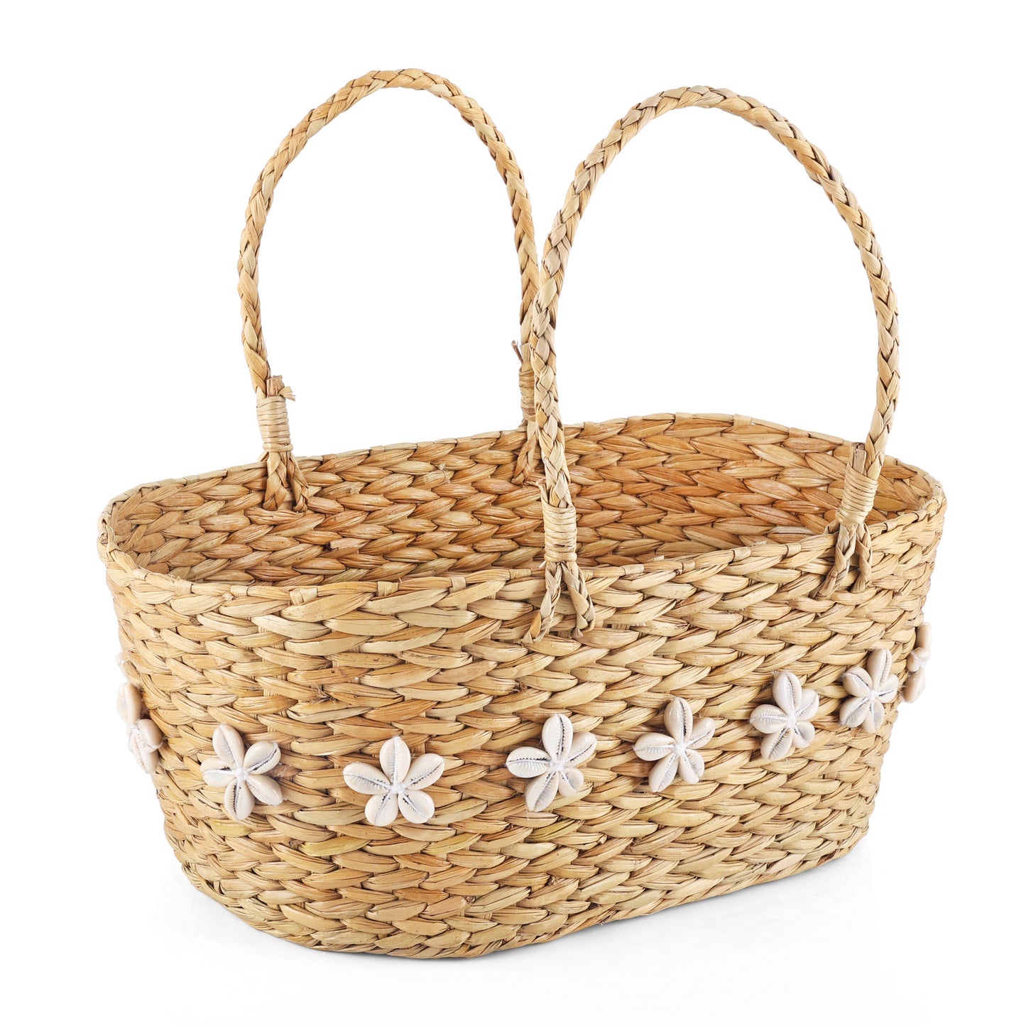 Kauna Grass Shell Basket For Multipurpose Uses (Beige)
