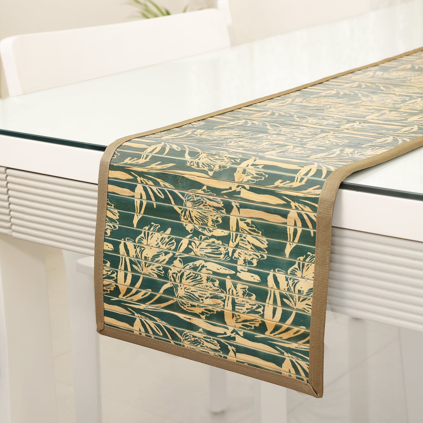 Dining Table Mats and Runner Set - Flower Print (Anti-Slip Back) 40% OFF