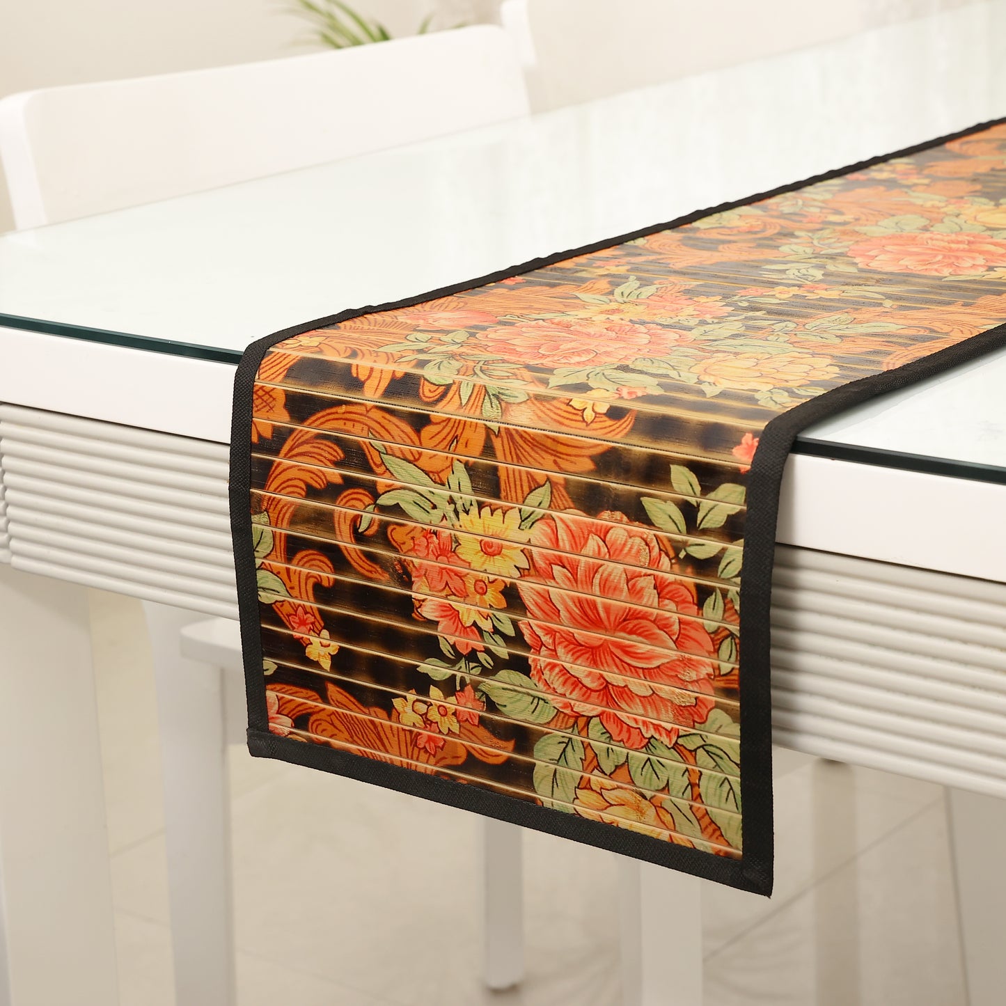 Dining Table Mats and Runner Set - Flower Print (Anti-Slip Back) 40% OFF