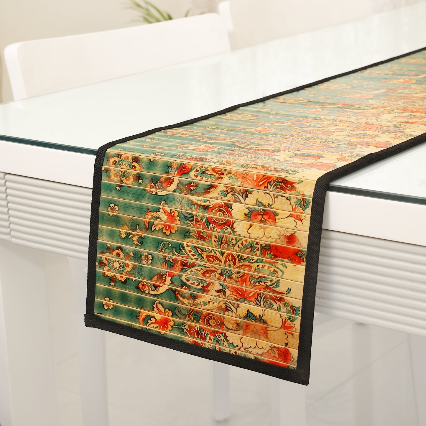 Dining Table Mats and Runner Set - Flower Print (Anti-Slip Back) 40% OFF