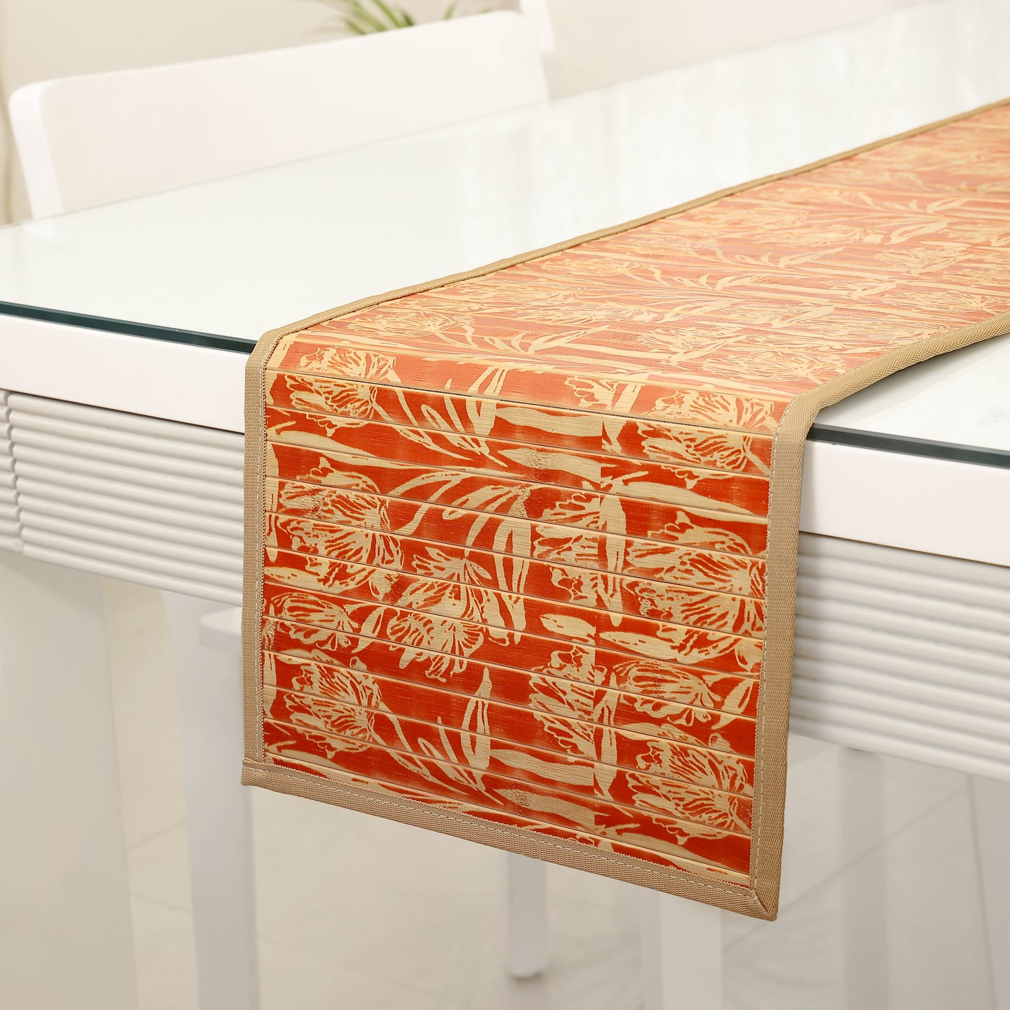 Dining Table Mats and Runner Set - Flower Print (Anti-Slip Back) 40% OFF