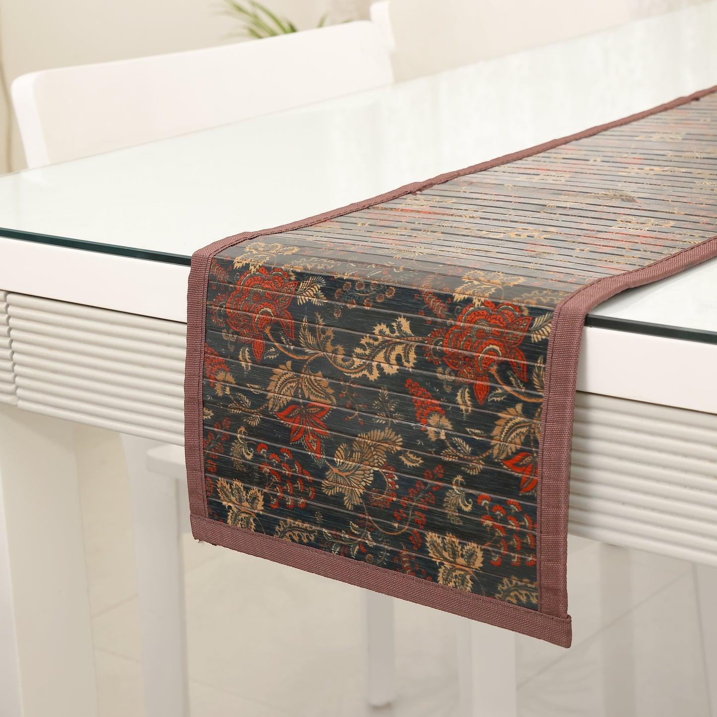 Dining Table Mats and Runner Set - Flower Print (Anti-Slip Back) 40% OFF