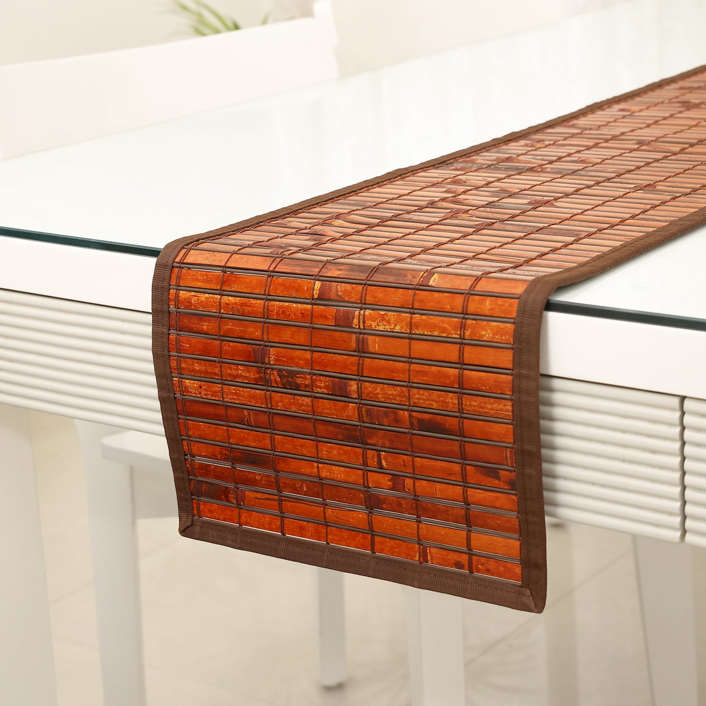 Dining Table Mats and Runner Set - Burnt Bamboo (Reversible) 40% OFF
