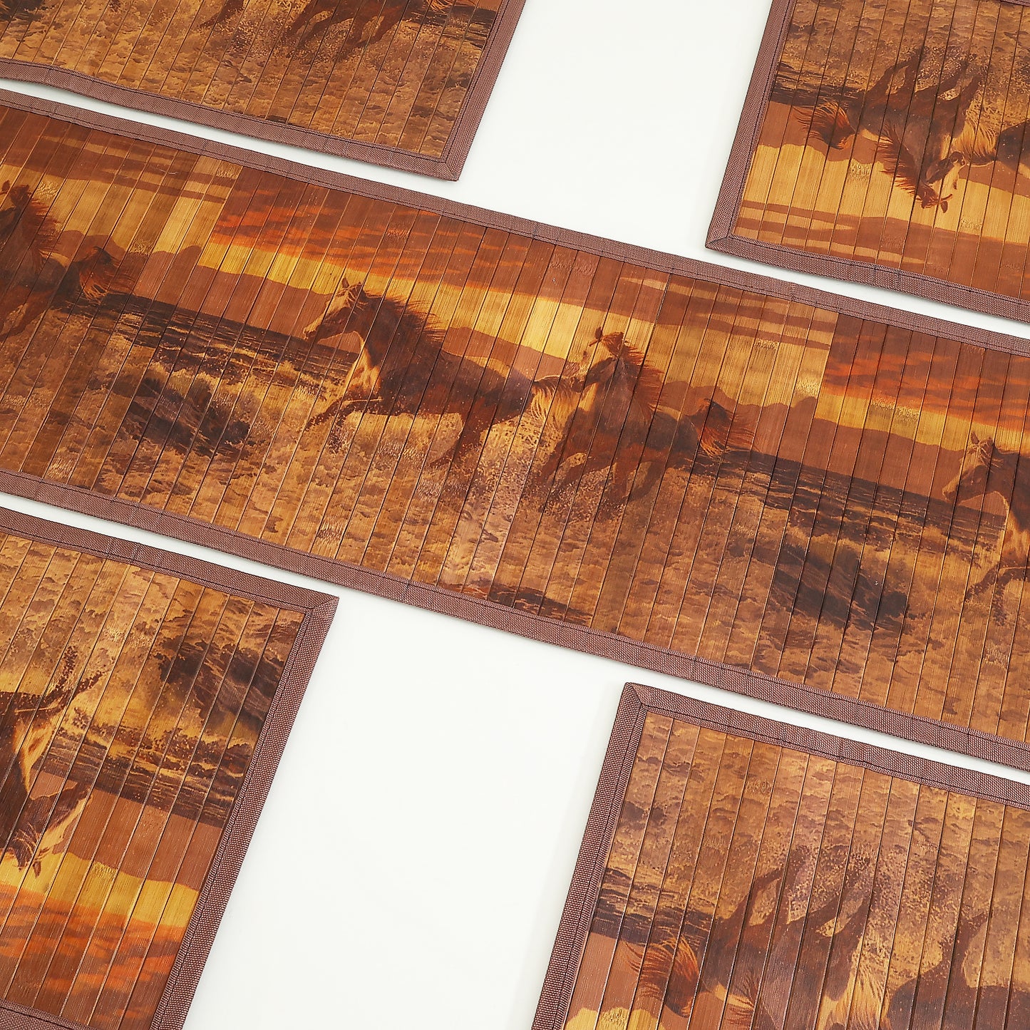 Dining Table Mats and Runner Set - Horse Print (Anti-Slip Back) 40% OFF