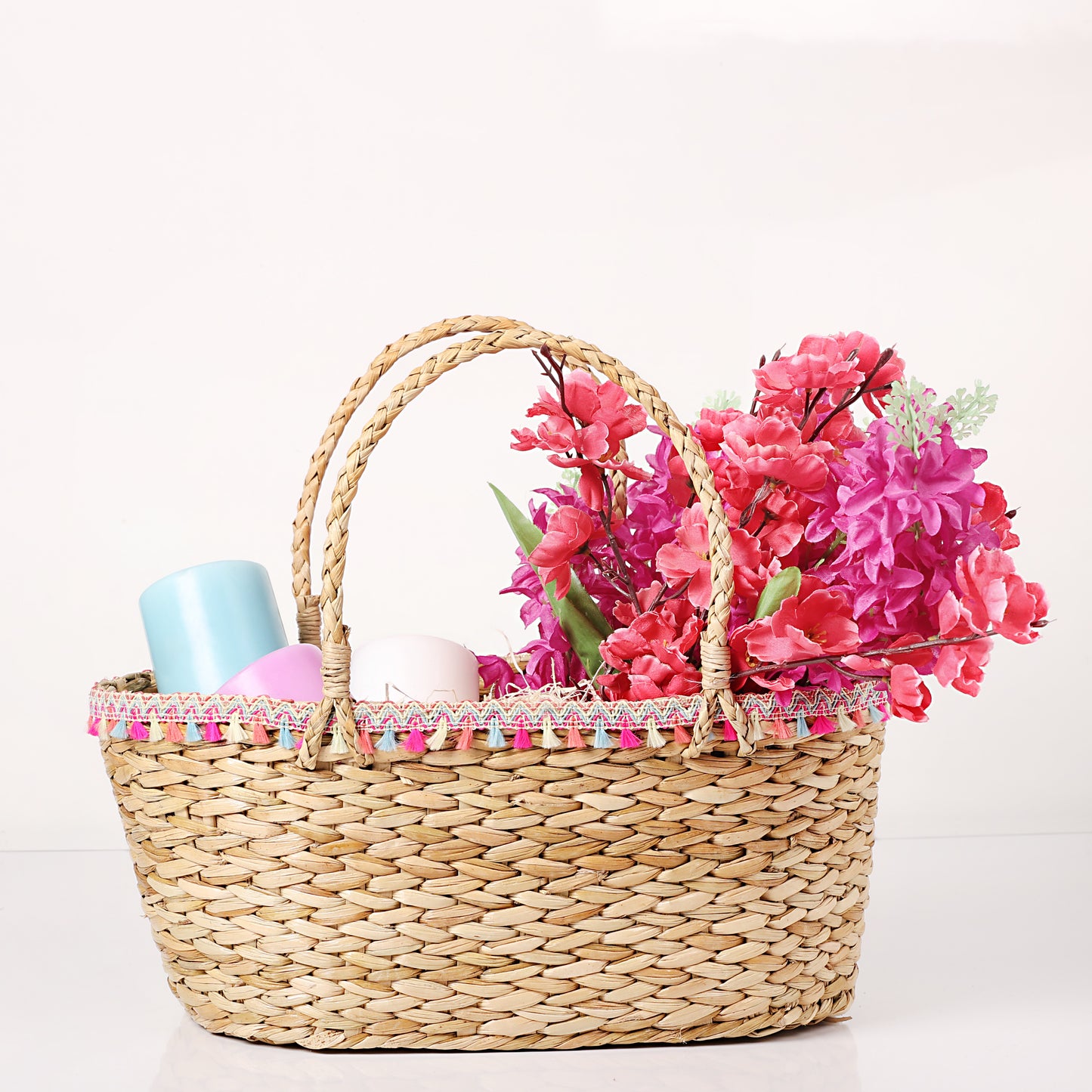 Kauna Grass Rectangular baskets For Multipurpose Uses (Beige)