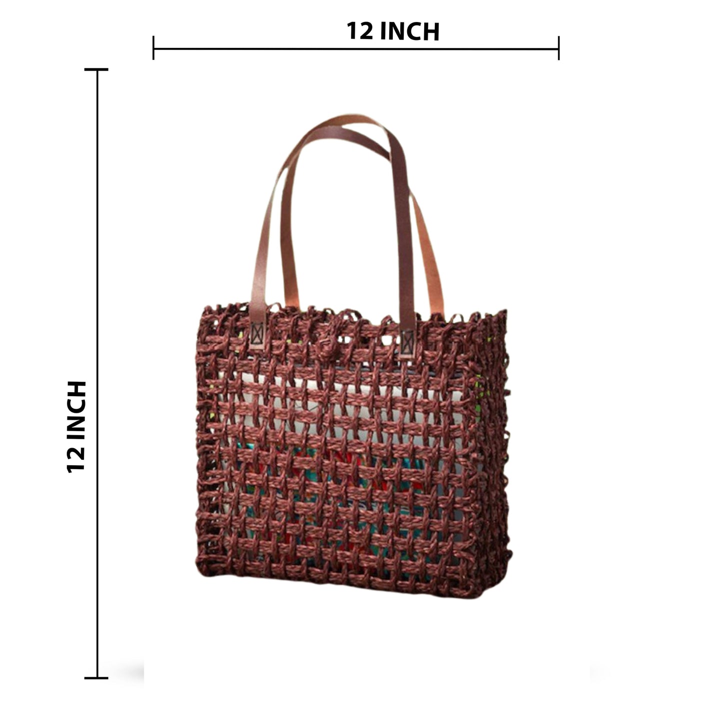 Sabai Grass Mesh Bag For Lunch and Bottle (Brown)