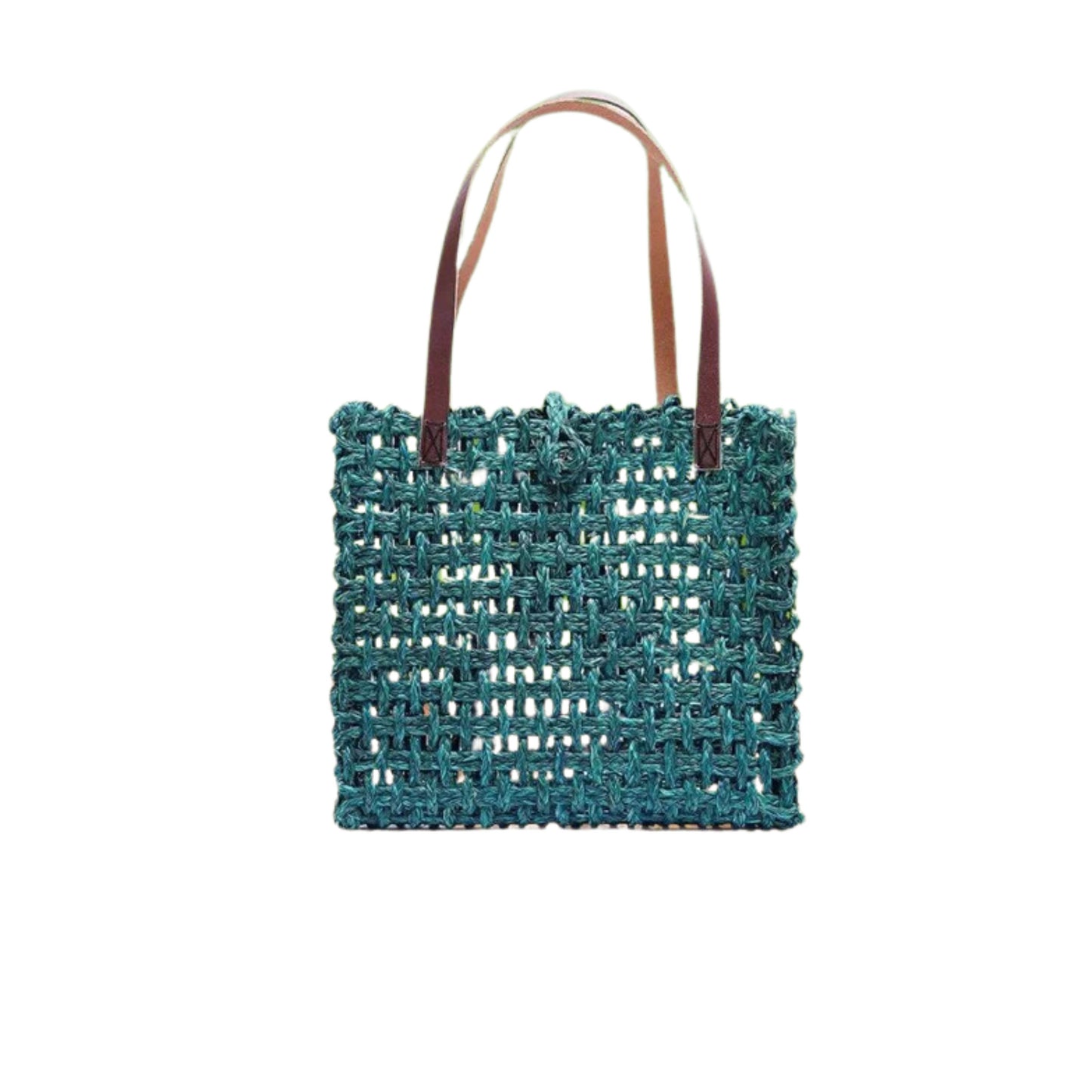 Sabai Grass Mesh Bag For Lunch and Bottle (Teal Blue)