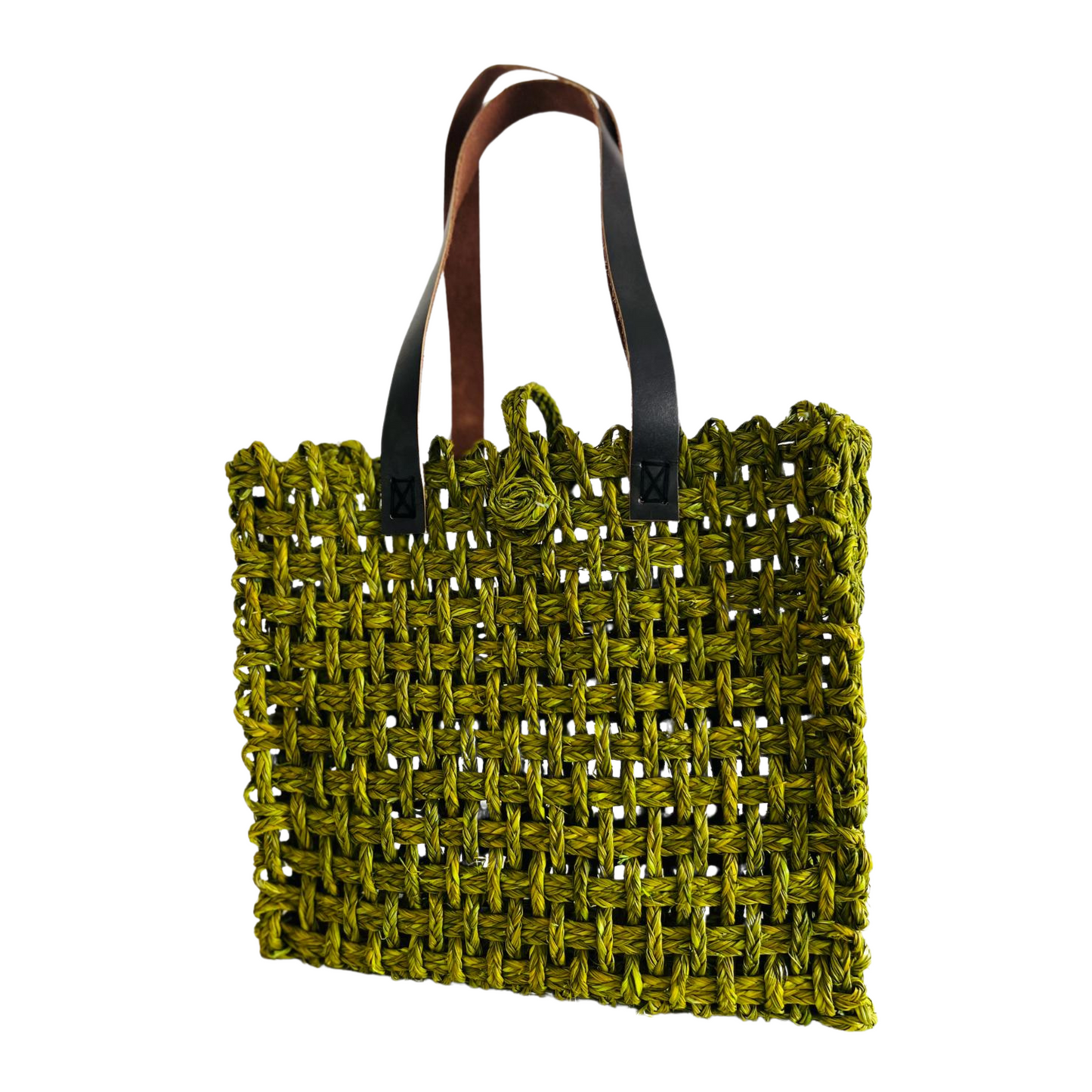 Sabai Grass Mesh Bag For Lunch and Bottle (Parrot Green)