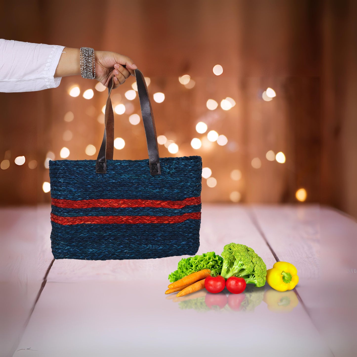 Handmade Sabai Grass Shopping Bag for Women