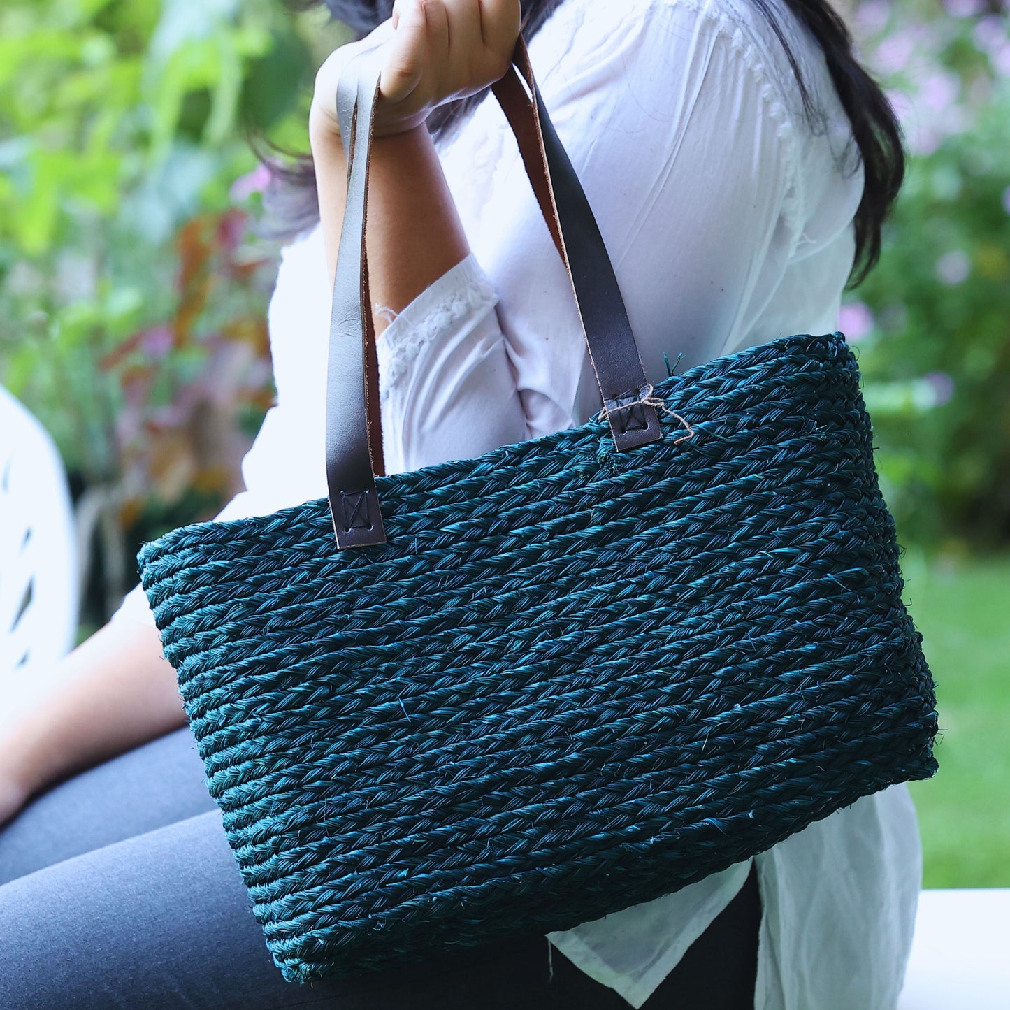 Handmade Sabai Grass Shopping Bag for Women