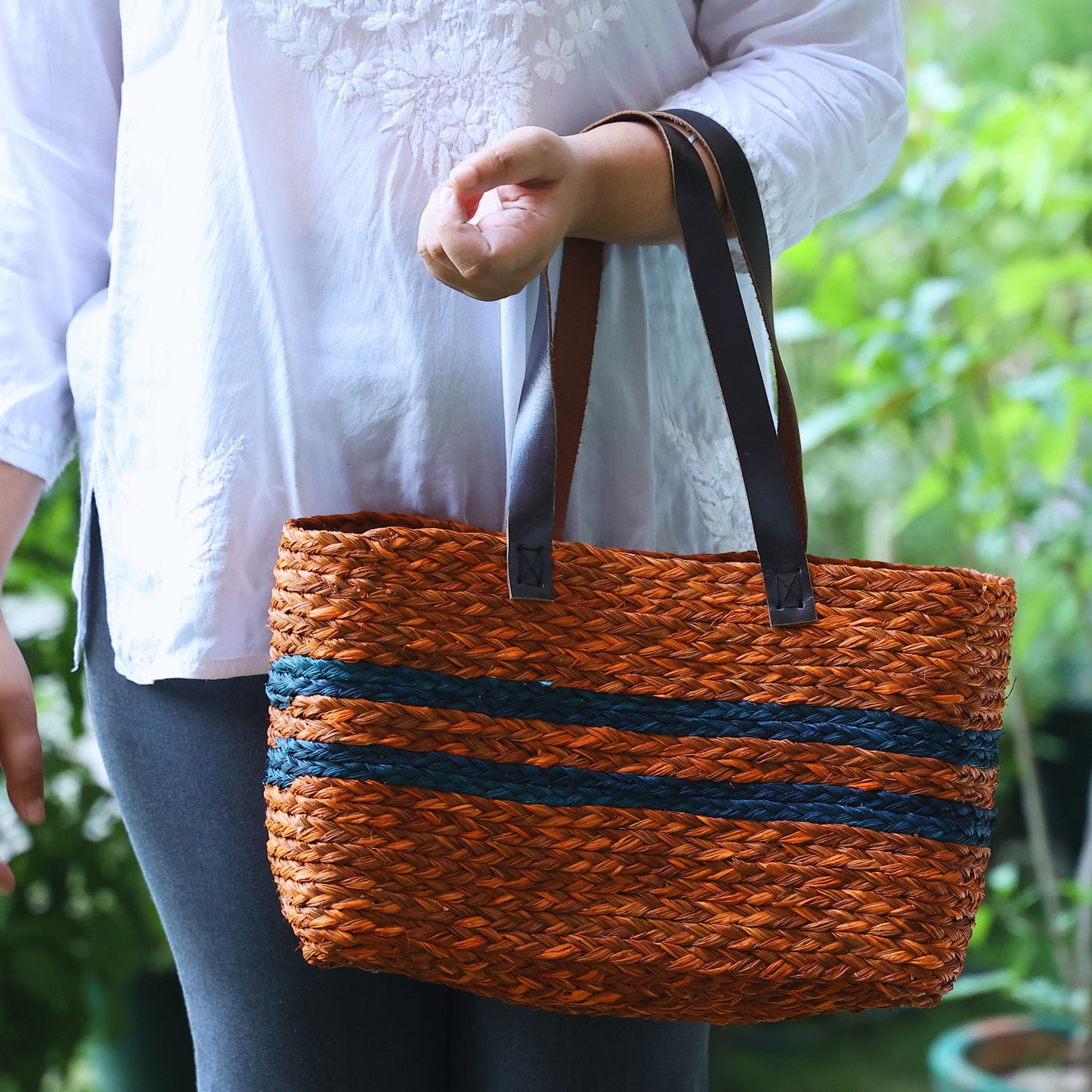 Handmade Sabai Grass Shopping Bag for Women
