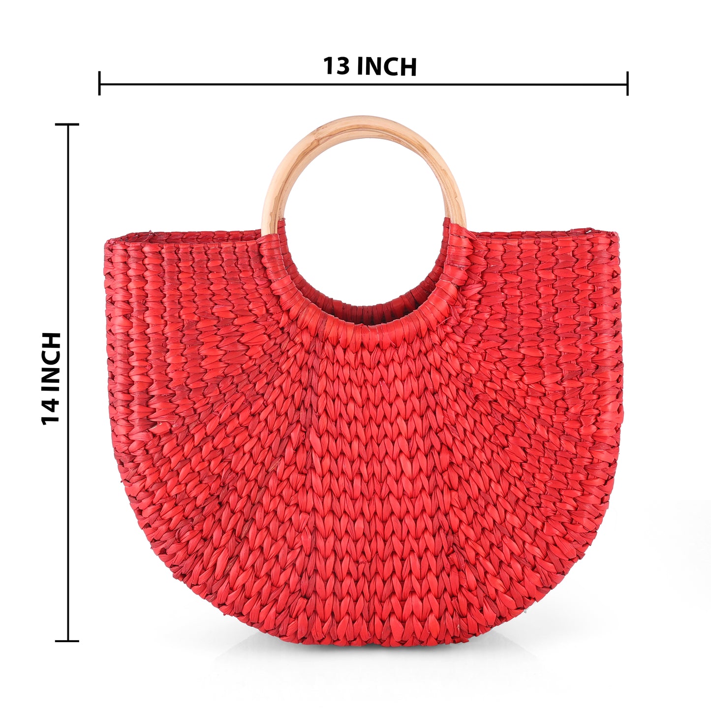 Elegant Red U-Shaped Boho Bag and basket for Women