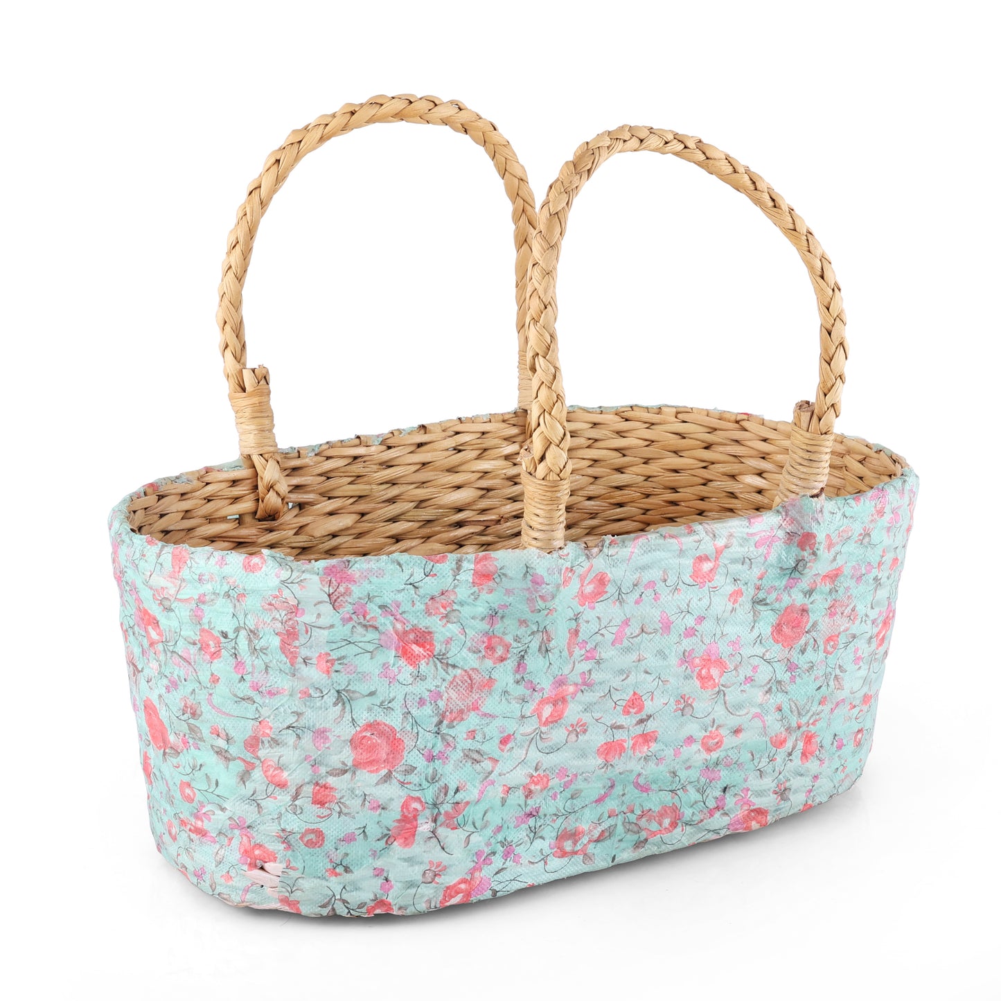 Kauna Grass Floral Hamper Basket For Multipurpose (Blue)