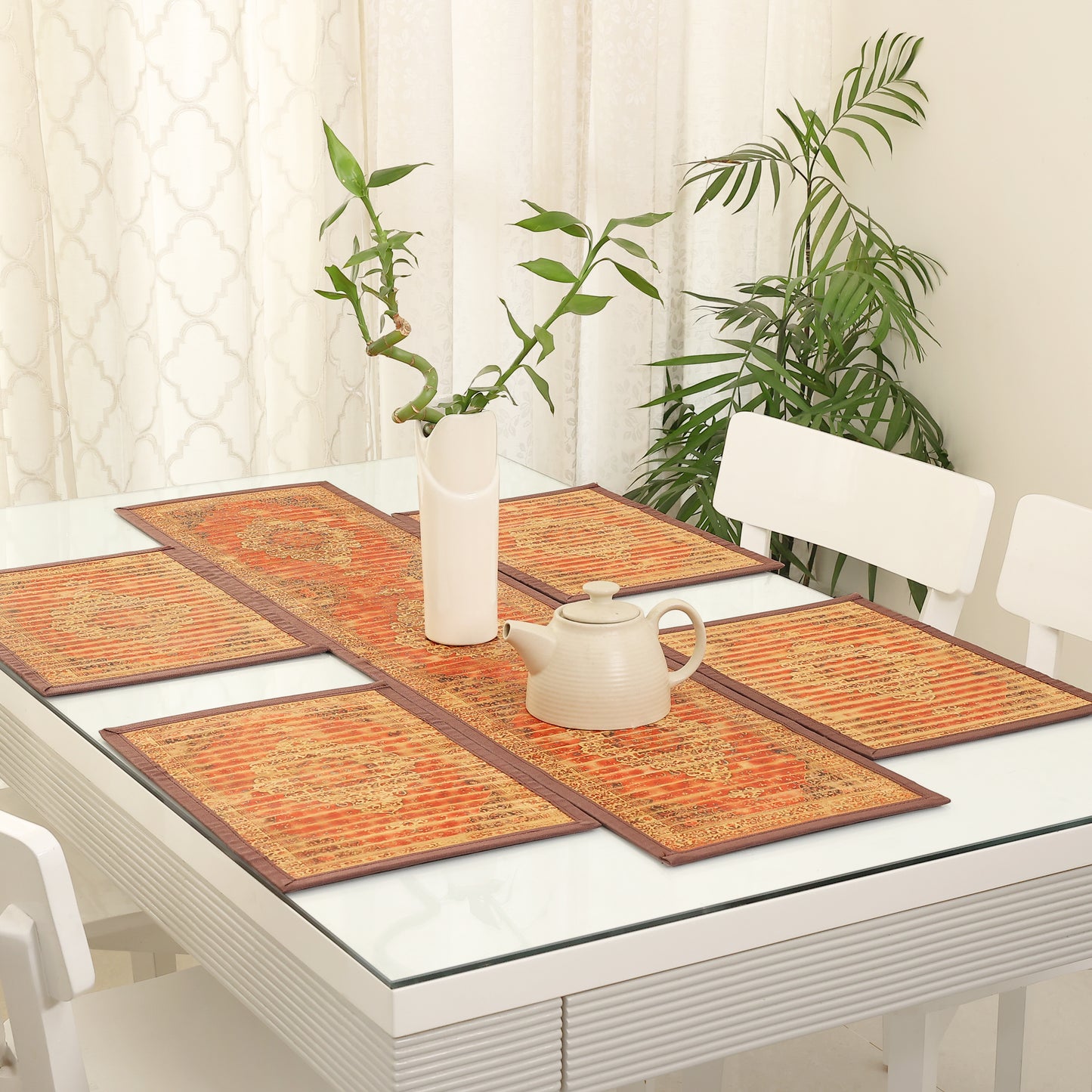 Dining Table Mats and Runner Set - Persian Design (Anti-Slip Back)   40% OFF