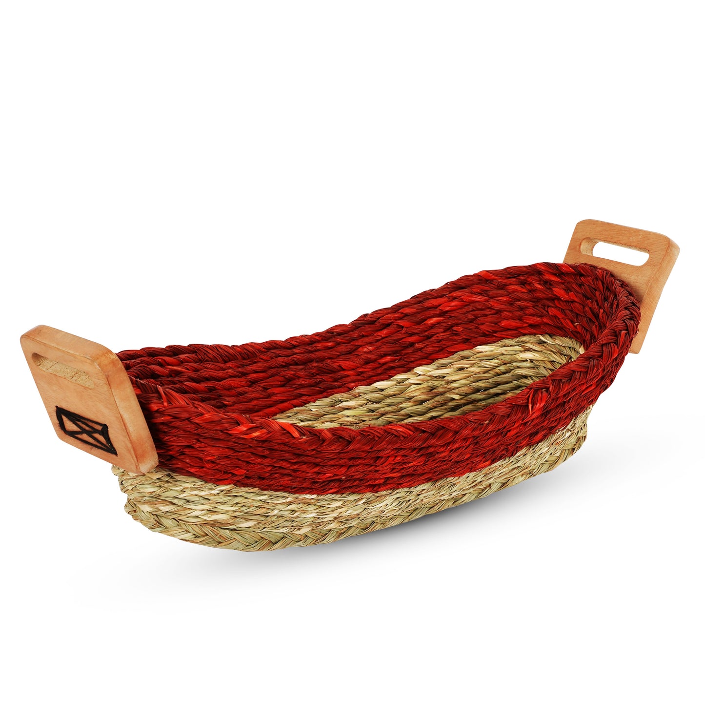 Handmade Sabai Grass Bread Basket (Red)