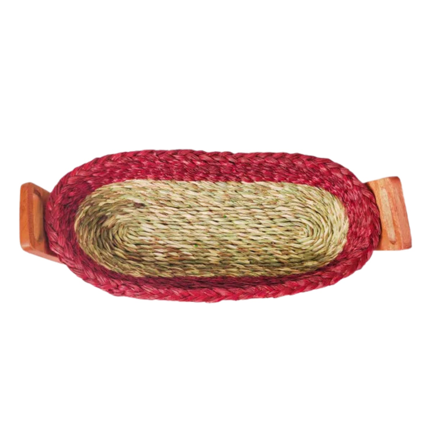 Handmade Sabai Grass Bread Basket (Red)