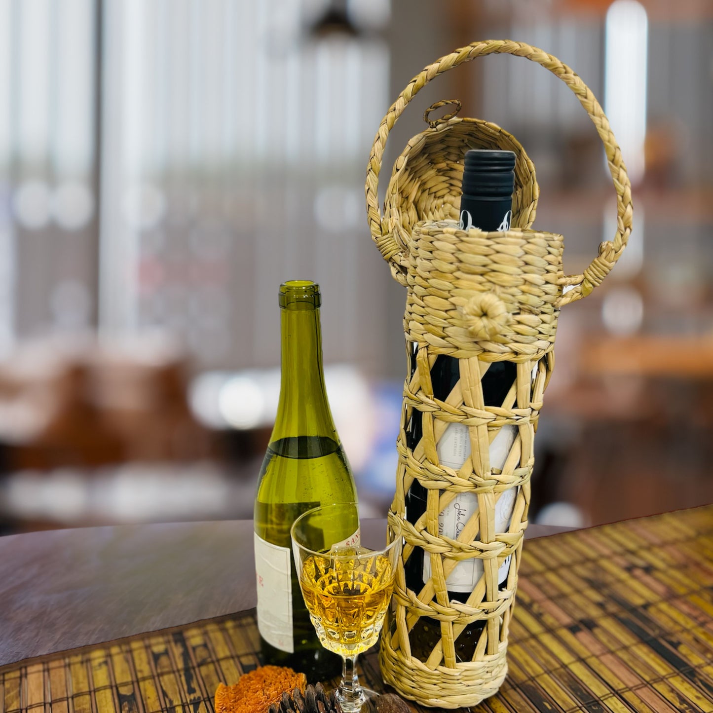 Handmade Sabai Grass Bottle Holder | Wine Bottle Holder