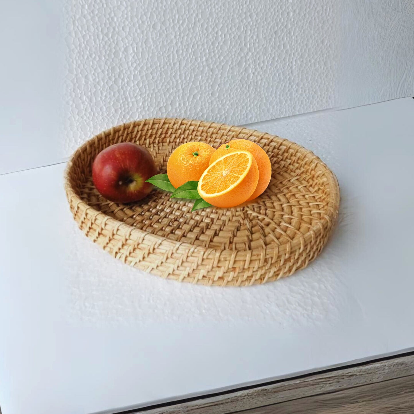 Handmade Cane Oval Tray