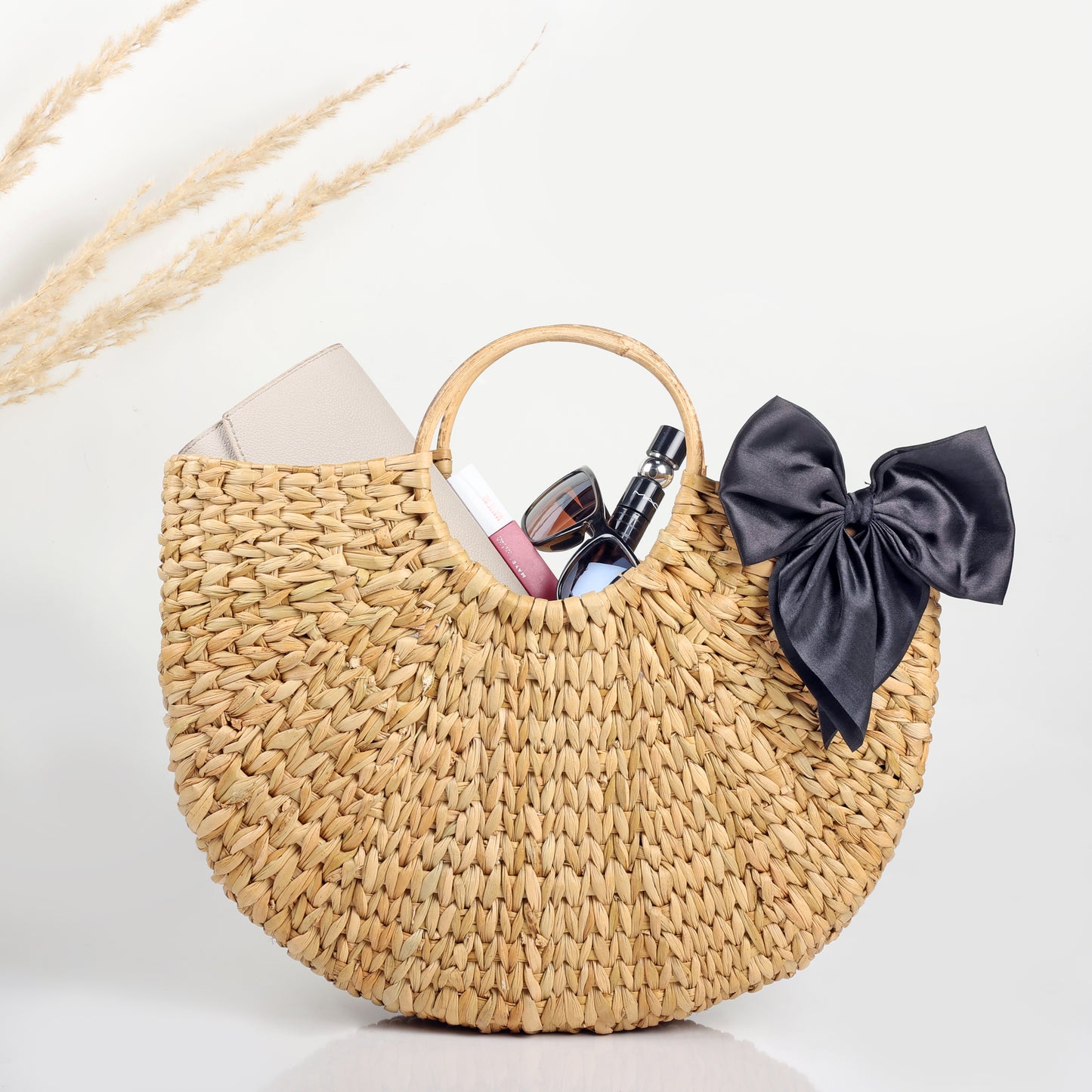 Black Bow-Boho Style Bag/Basket