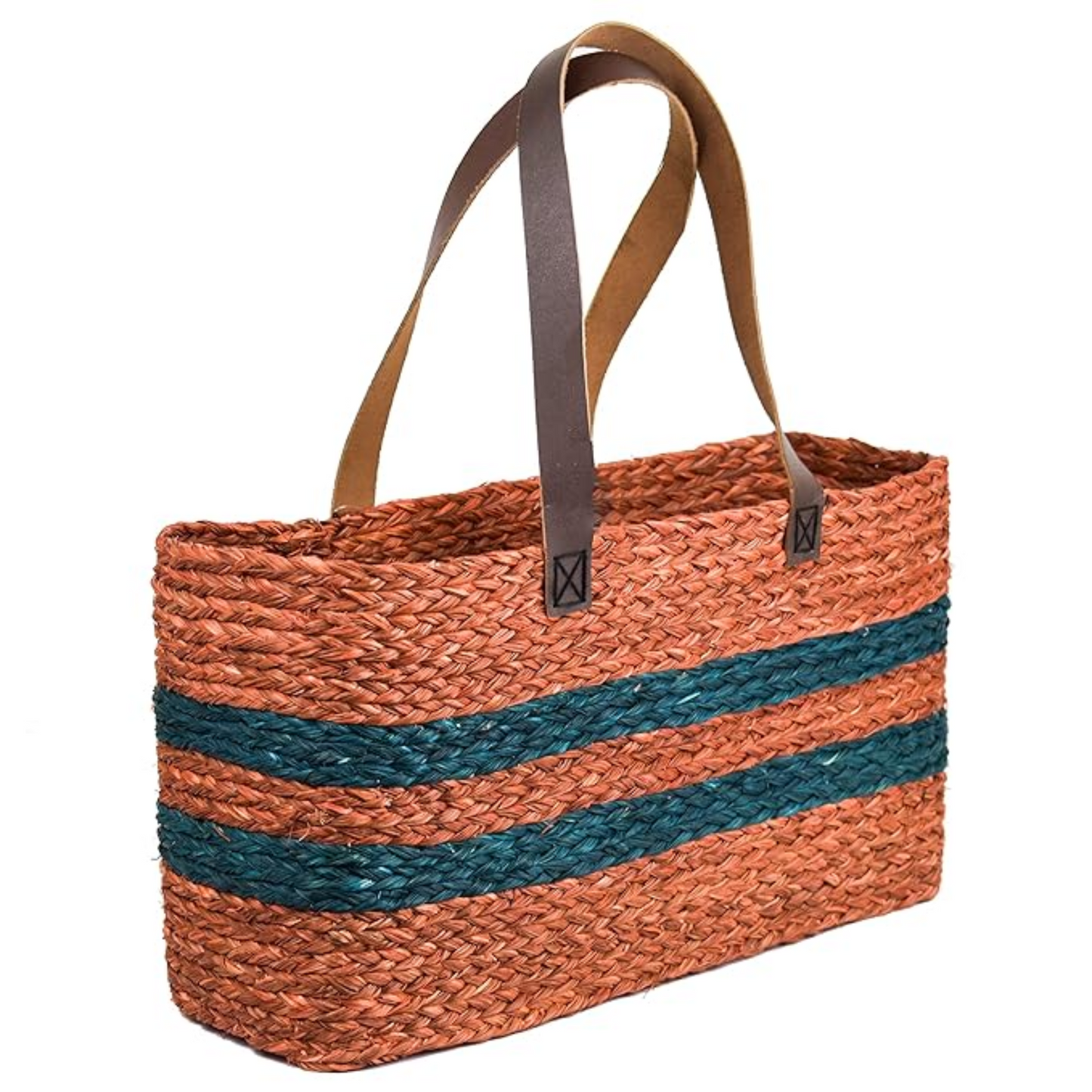 Handmade Sabai Grass Shopping Bag for Women (Orange)