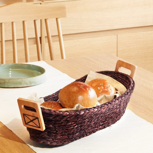 Handmade Sabai Grass Bread Basket (Brown)