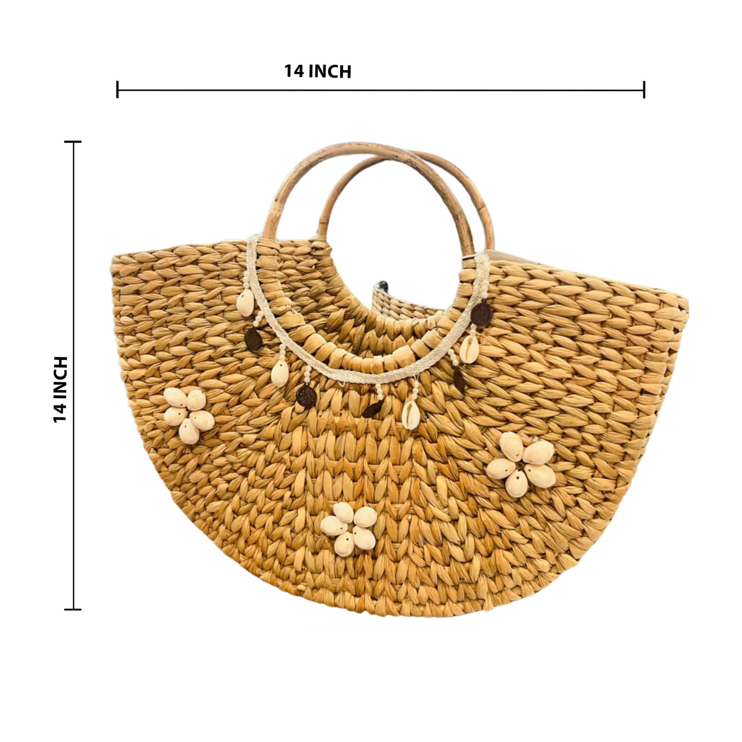 Handmade Kauna Grass Shell Boho Style Beach Bag/Basket