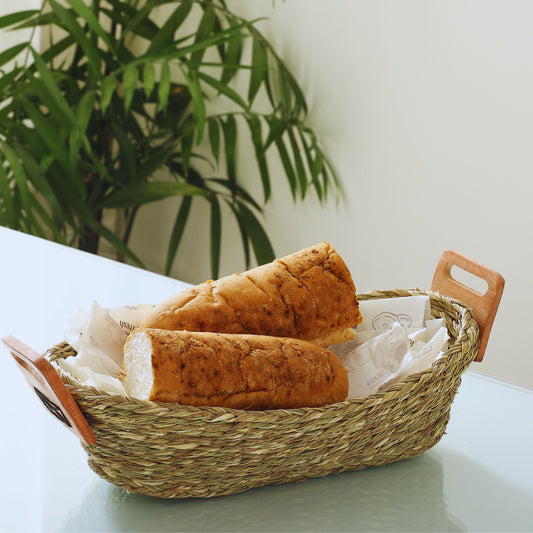 Handmade Sabai Grass Bread Basket (Beige)