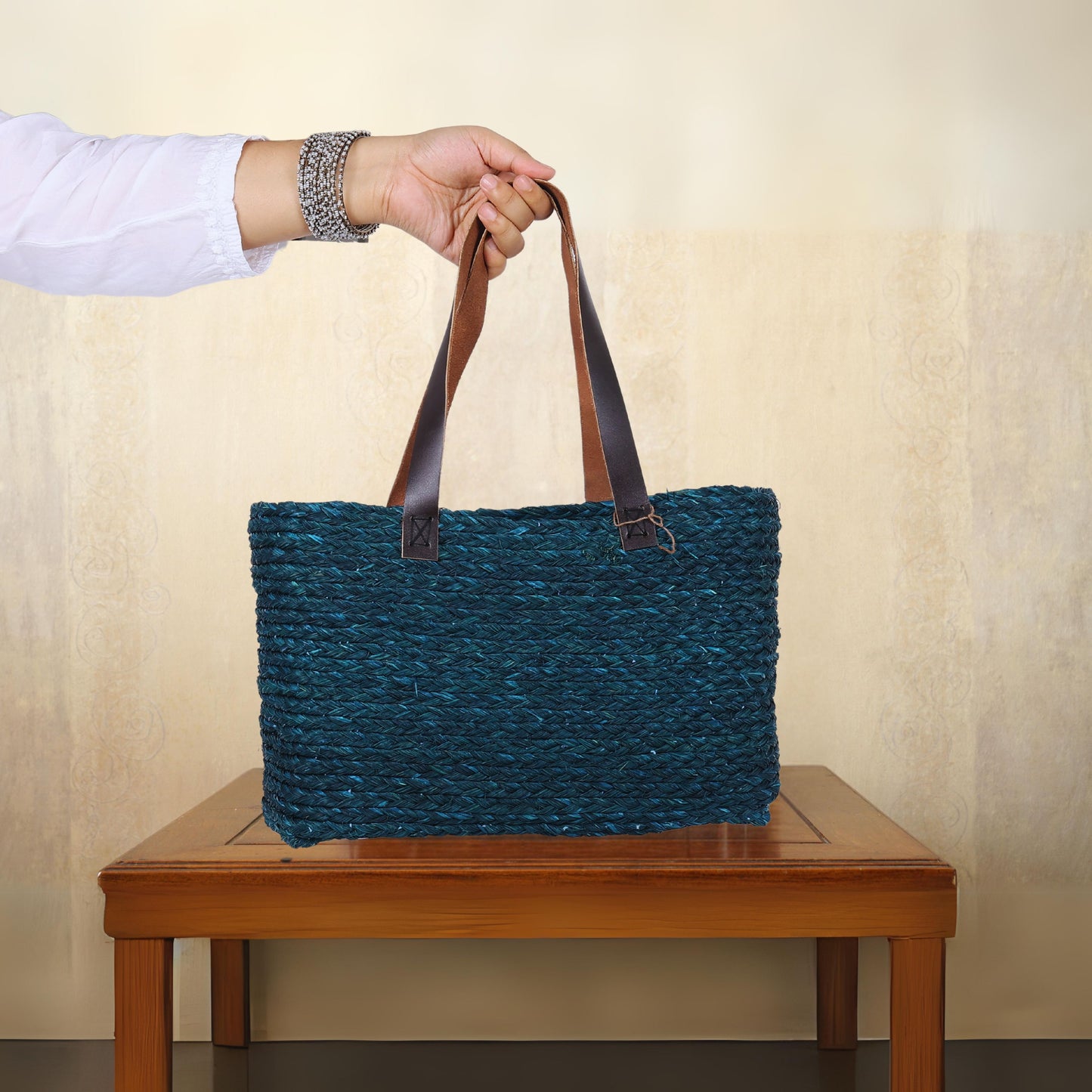 Handmade Sabai Grass Shopping Bag for Women