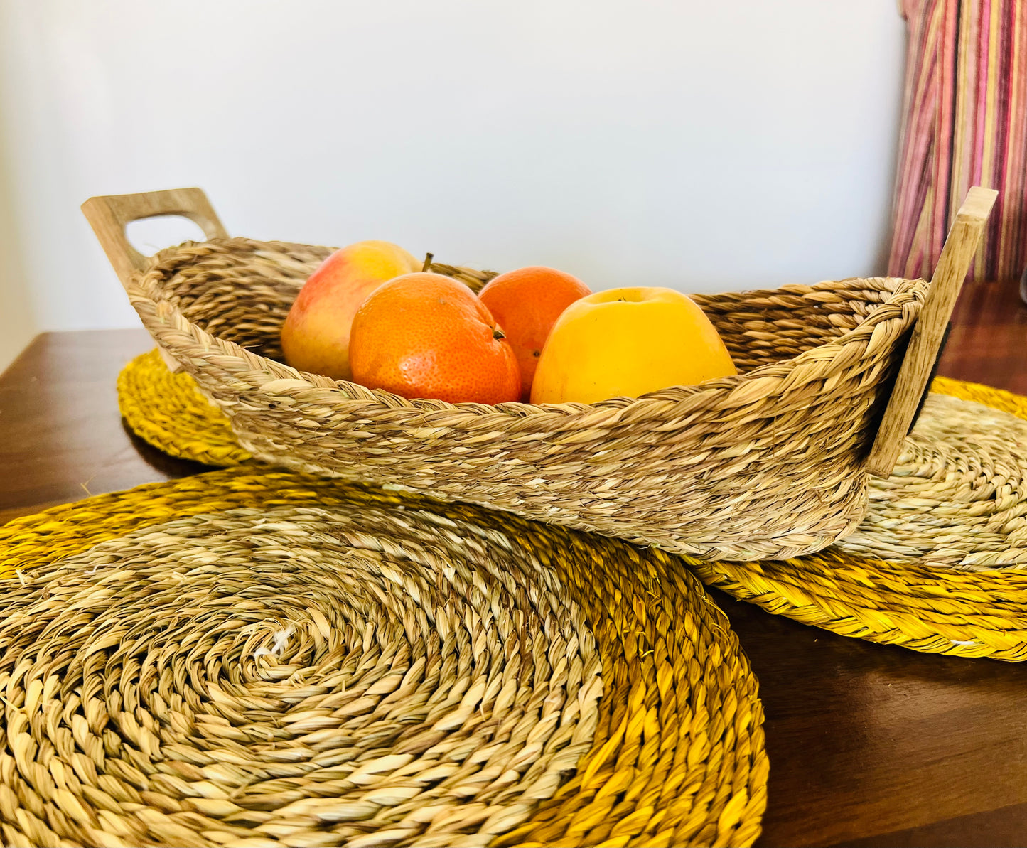 Handmade Sabai Grass Bread Basket (Beige)