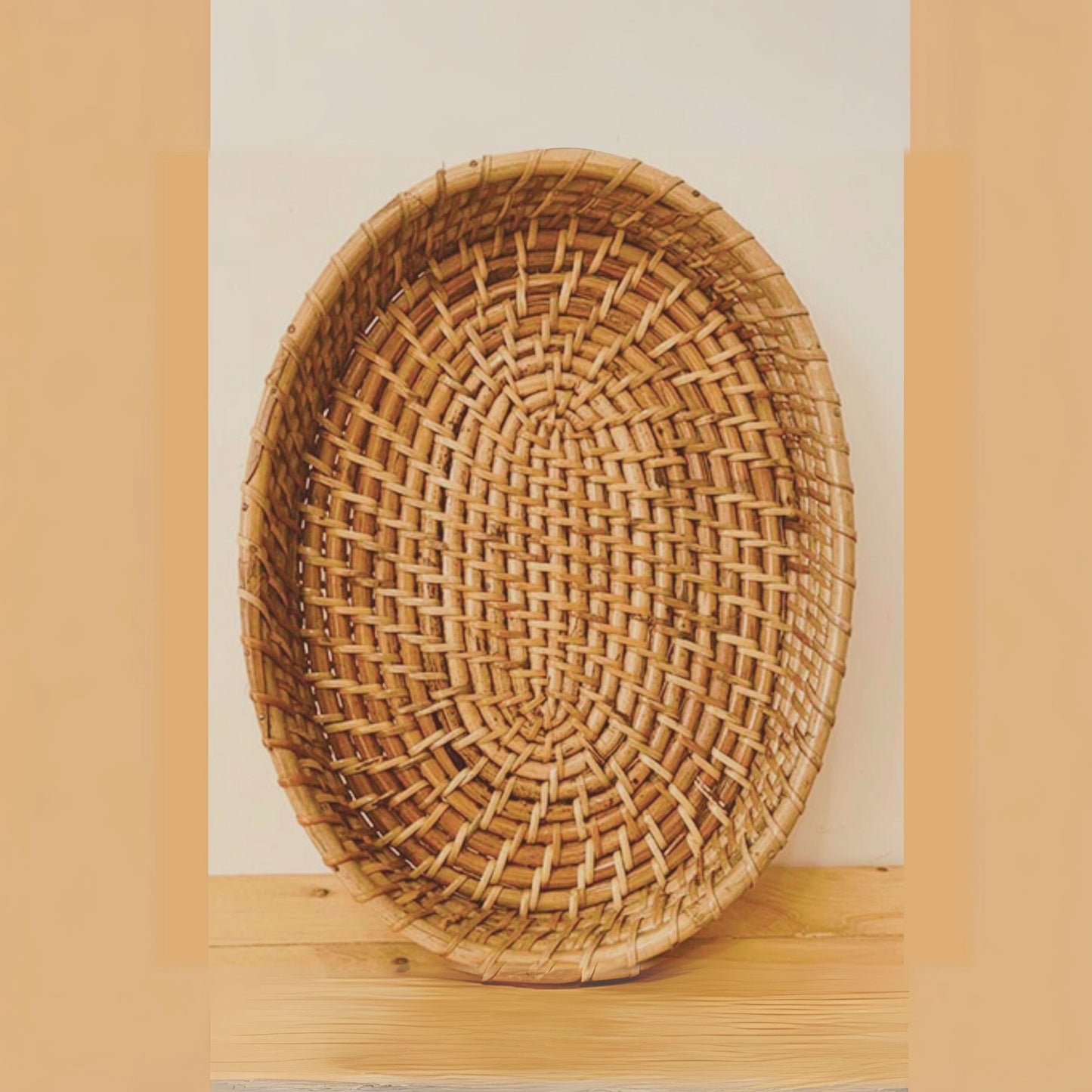 Handmade Cane Oval Tray